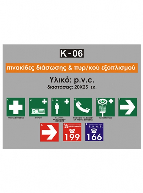 Πινακίδες διάσωσης και πυροσβεστικού εξοπλισμού
