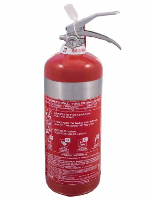 Πυροσβεστήρας 2Kg Ξηράς Σκόνης INOX